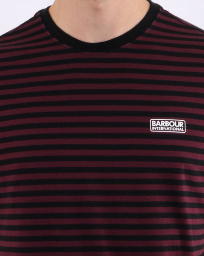 Barbour International Streifen-T-Shirt Rot