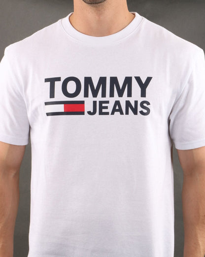 Tommy Hilfiger – Klassisches Logo-T-Shirt in klassischem Weiß