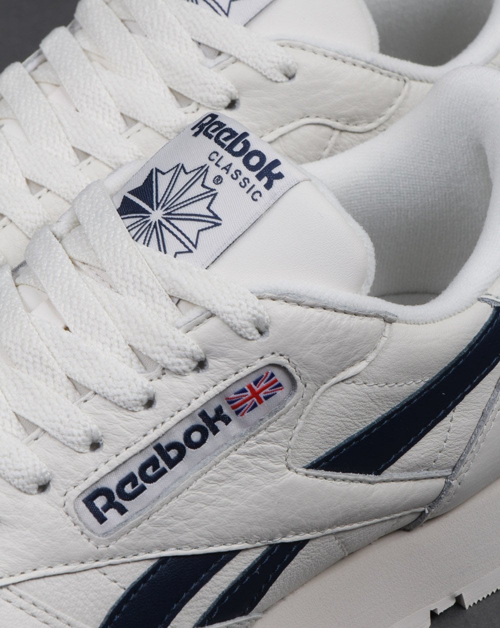 Reebok Classic Leder-Sneaker Vintage Weiß/Marineblau