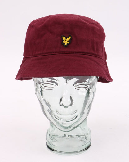 Lyle And Scott Fischerhut aus Baumwolltwill, Weinrot