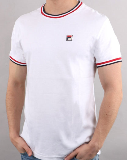 Fila Vintage Multi Ringer T-Shirt Weiß