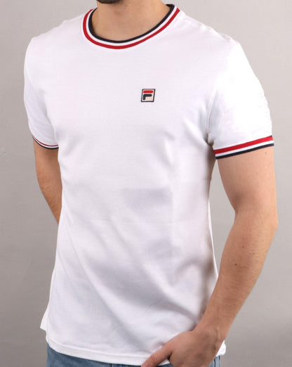 Fila Vintage Multi Ringer T-Shirt Weiß