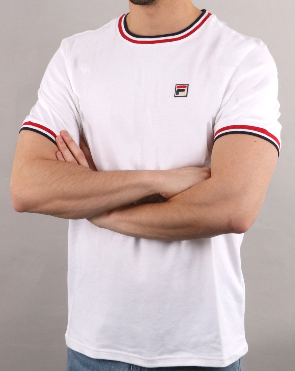 Fila Vintage Multi Ringer T-Shirt Weiß