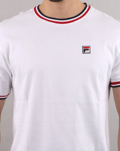 Fila Vintage Multi Ringer T-Shirt Weiß