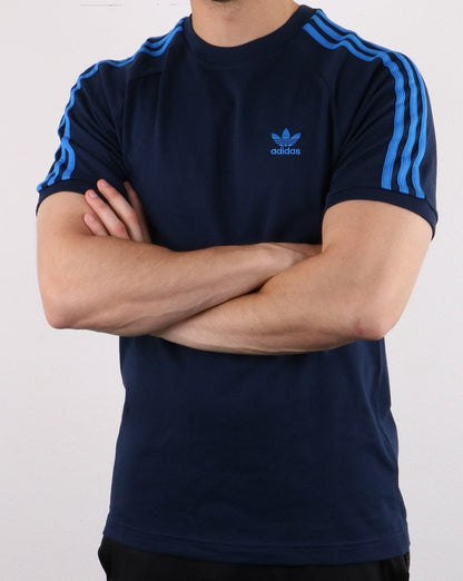 Adidas Originals – T-Shirt mit 3 Streifen in Collegiate Navy