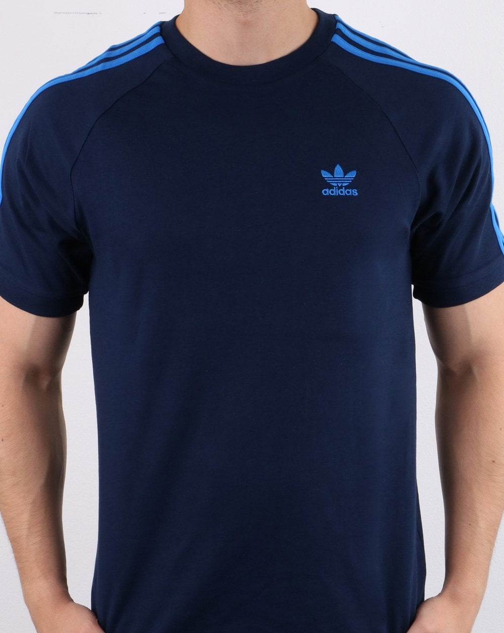 Adidas Originals 3 Stripe T Shirt Collegiate Navy