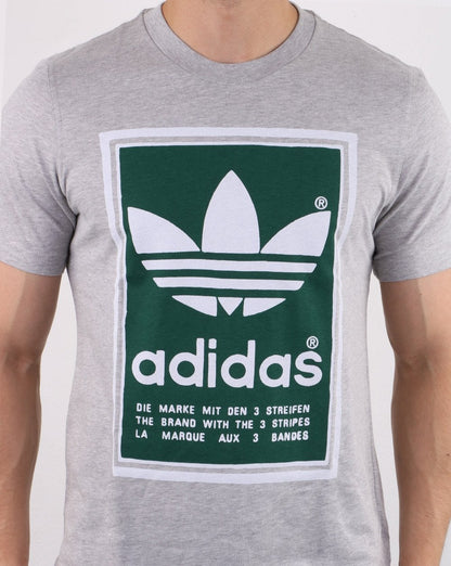 Adidas Originals Filled Label T-Shirt Mittelgrau Heather/Grün