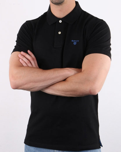 Gant Poloshirt mit Kontrastkragen, Schwarz