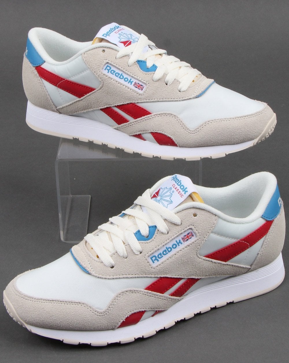Reebok Classic Nylon Sneakers Kreide/Scharlachrot/Cyan