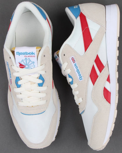 Reebok Classic Nylon Sneakers Kreide/Scharlachrot/Cyan