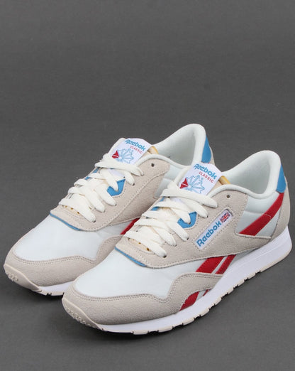 Reebok Classic Nylon Sneakers Kreide/Scharlachrot/Cyan