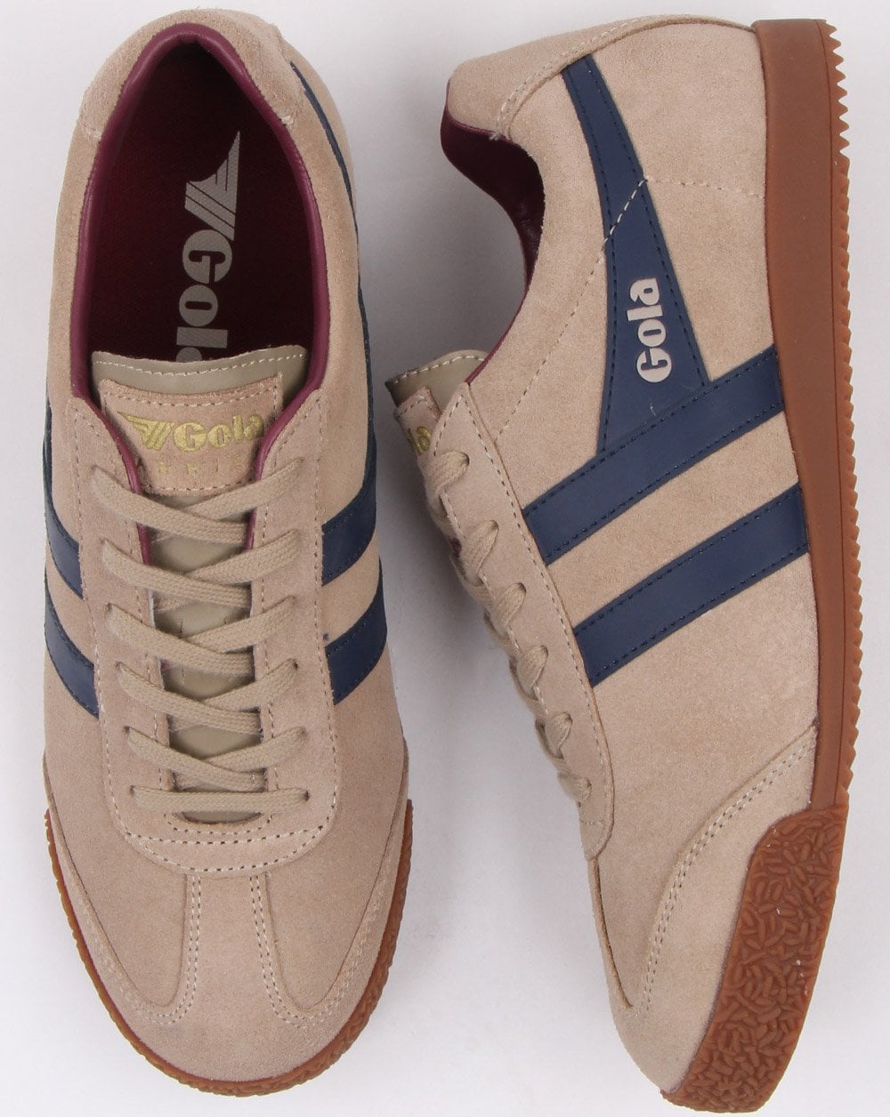 Gola Harrier Wildleder-Sneaker Stein/Marineblau