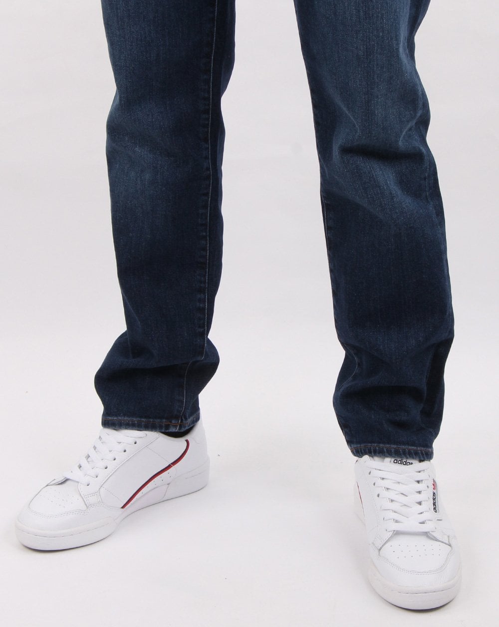Gant – Schmale Jeans in Dunkelblau mit Used-Effekt