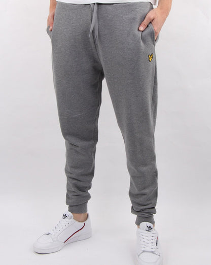Lyle And Scott – Schmal geschnittene Jogginghose in Mittelgrau meliert