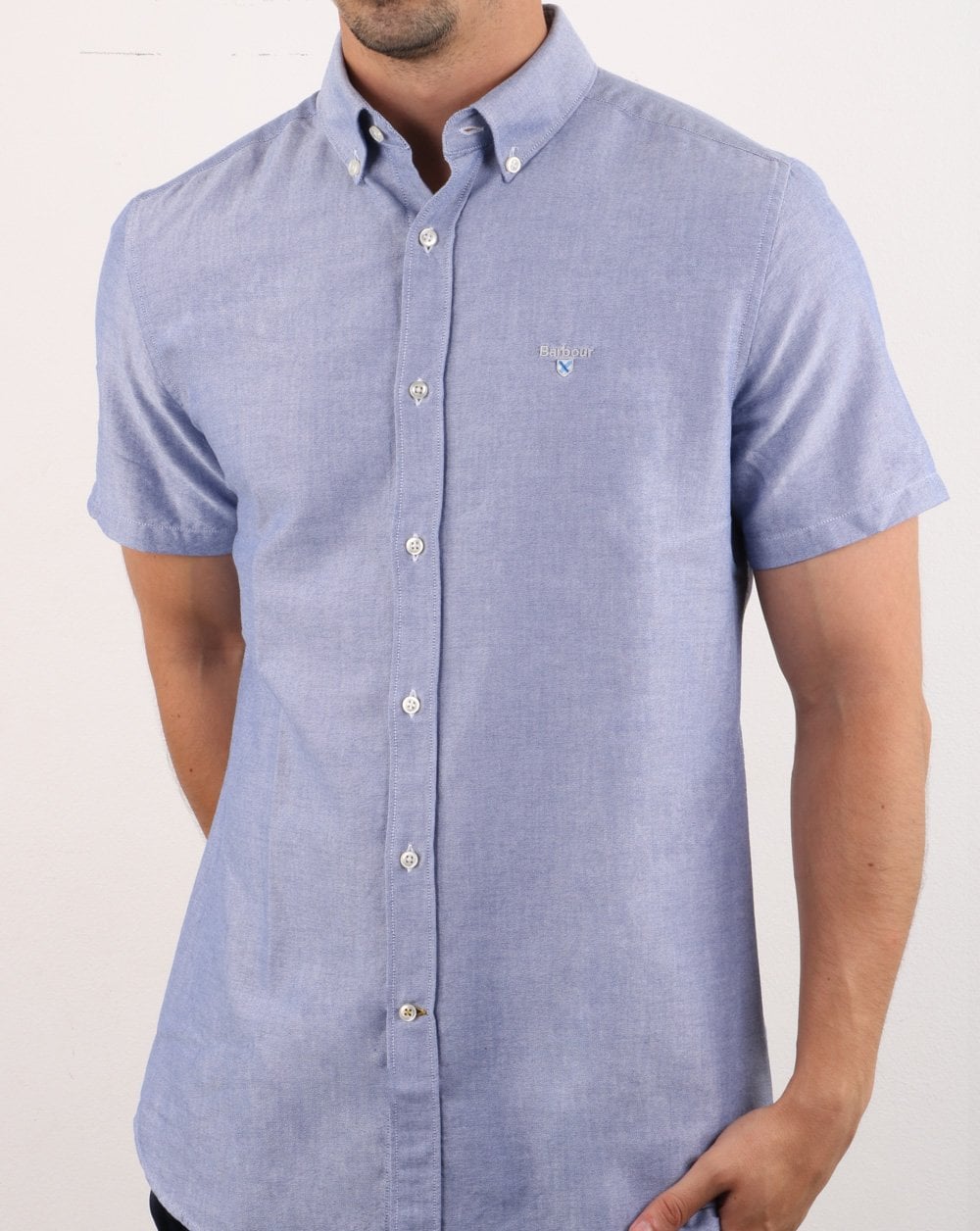 Barbour Oxford Kurzarmhemd Indigo