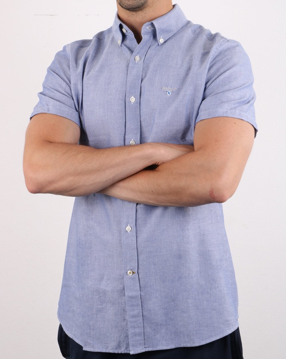 Barbour Oxford Kurzarmhemd Indigo