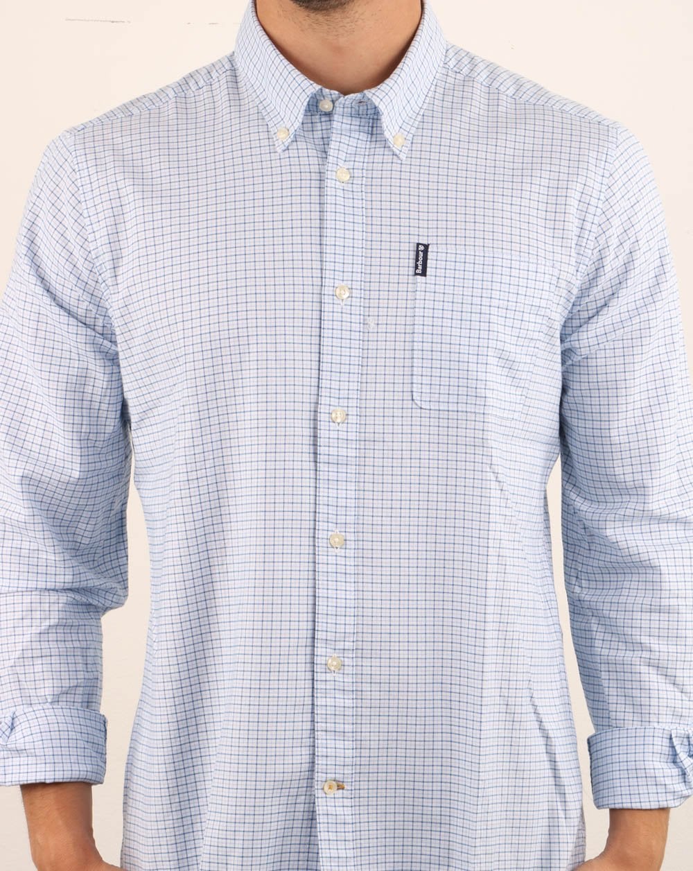 Barbour Tattersall Hemd Blau