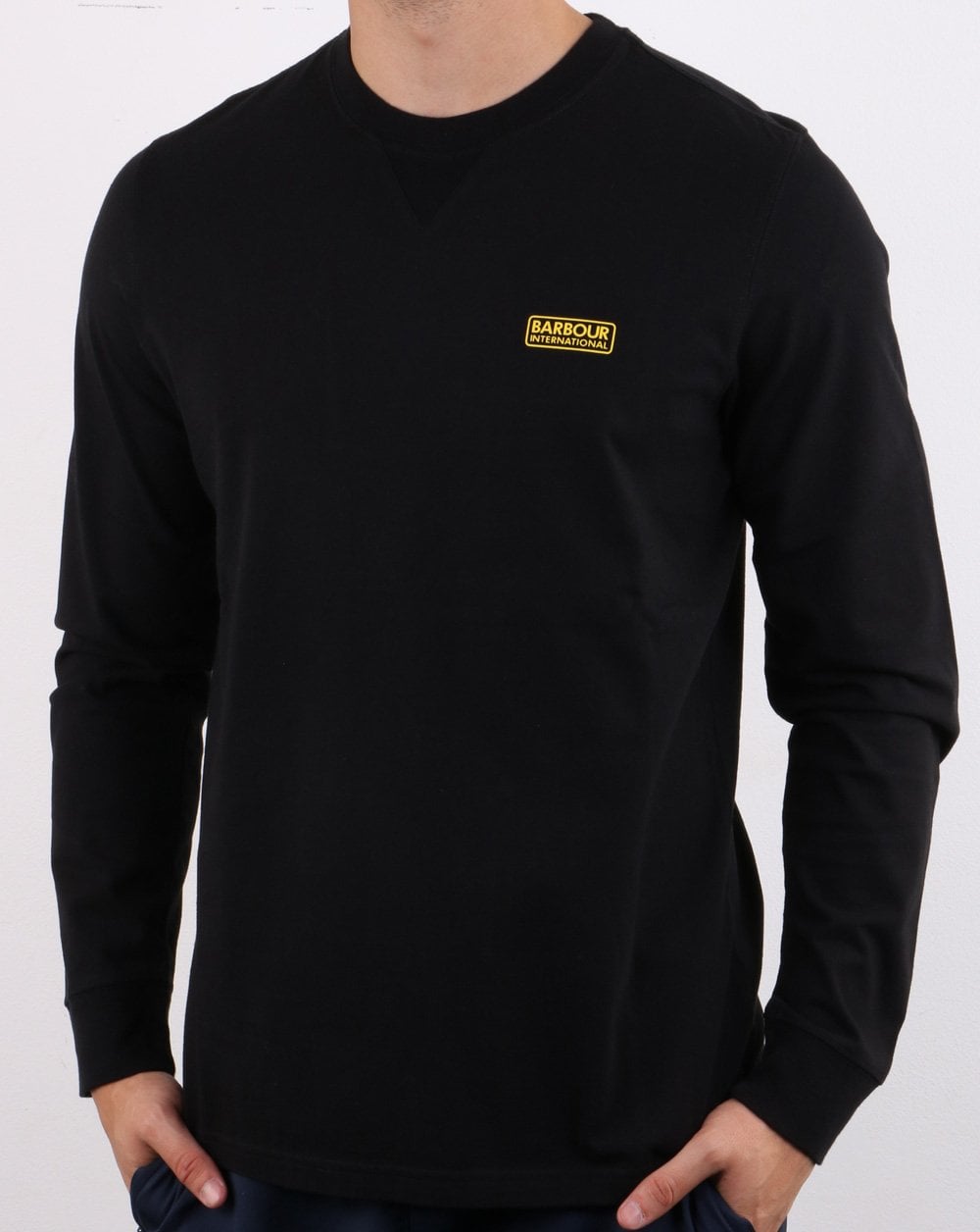 Barbour International Langarm-T-Shirt mit Logo in Schwarz