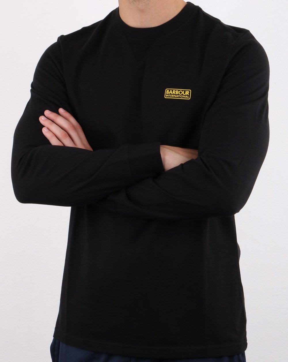 Barbour International Langarm-T-Shirt mit Logo in Schwarz