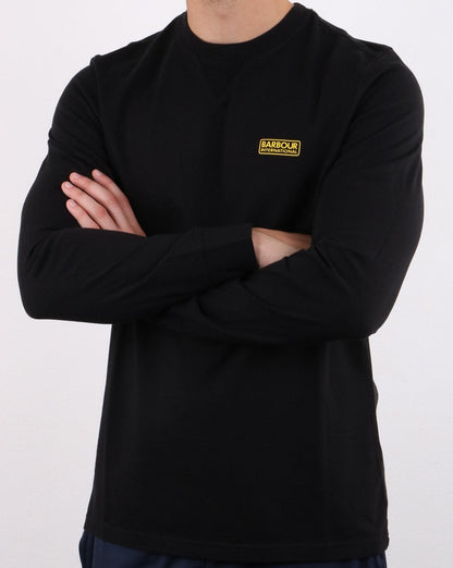 Barbour International Langarm-T-Shirt mit Logo in Schwarz