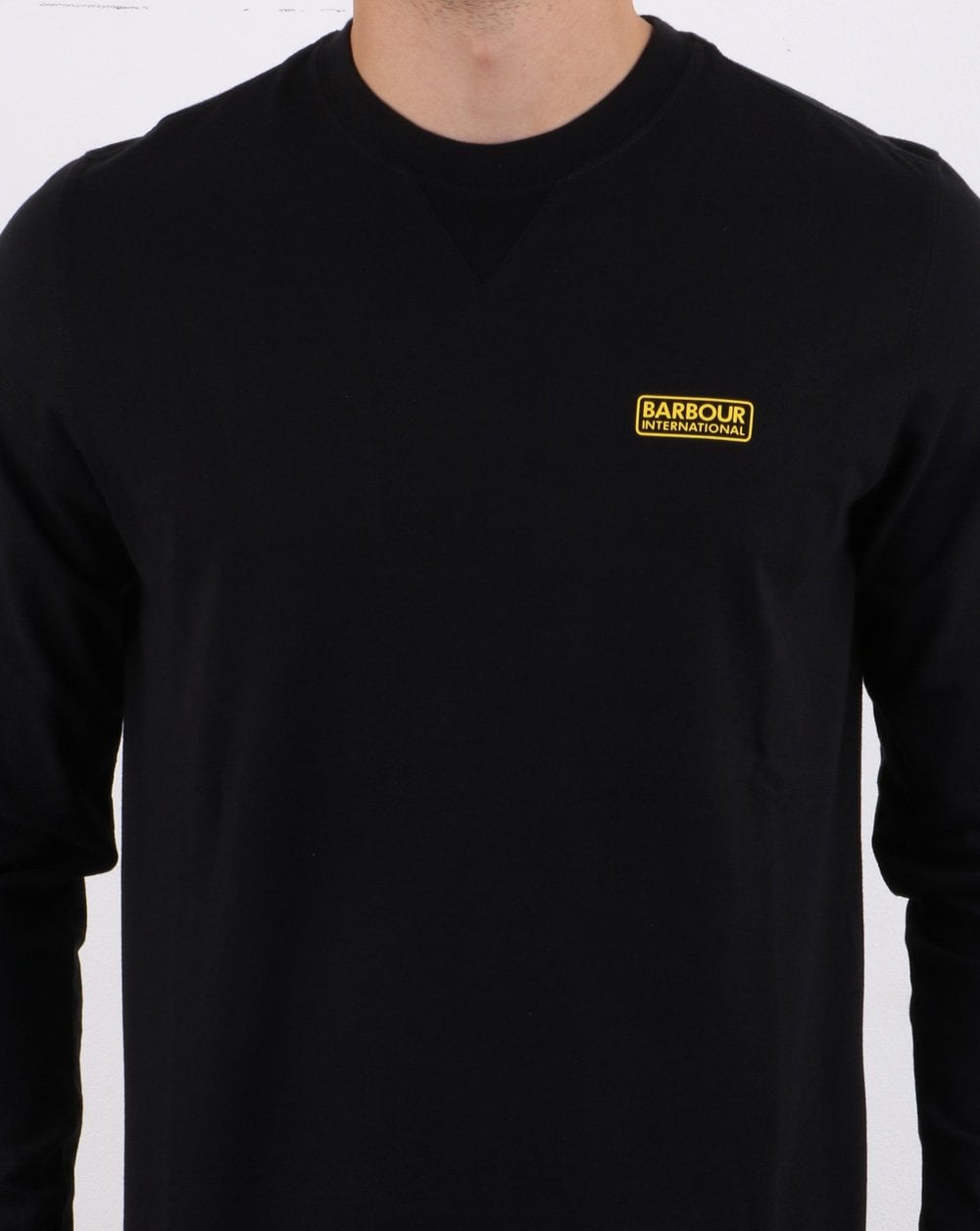 Barbour International Langarm-T-Shirt mit Logo in Schwarz