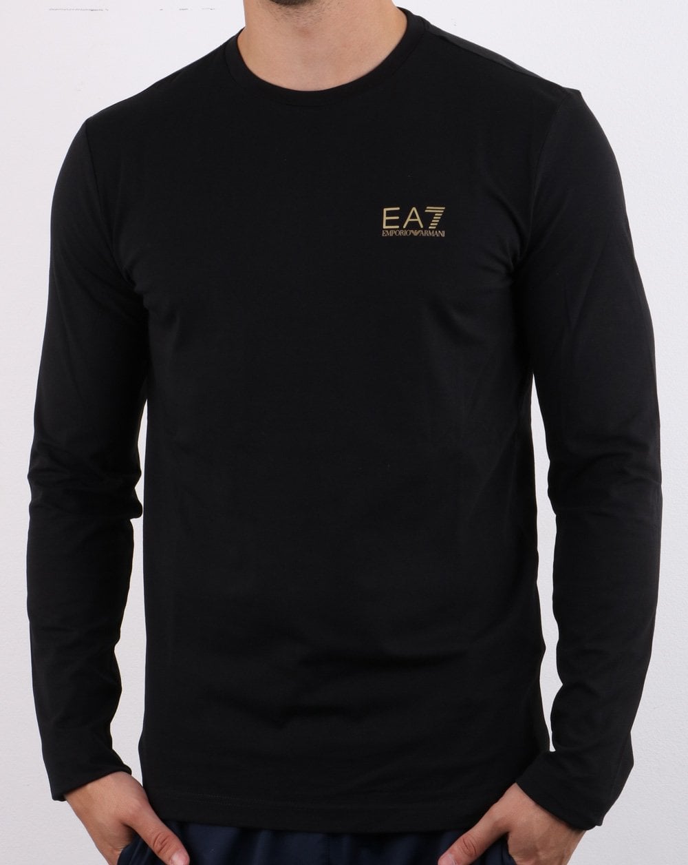 Emporio Armani EA7 Long Sleeve T-shirt Black/Gold