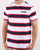 Ellesse Stripe T Shirt White/Navy/Red
