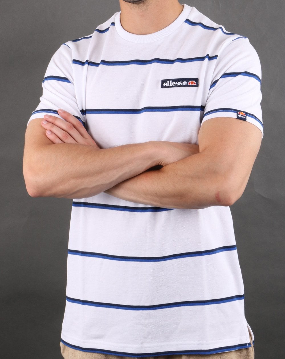 Ellesse Twin Stripe T-Shirt Weiß - Blau