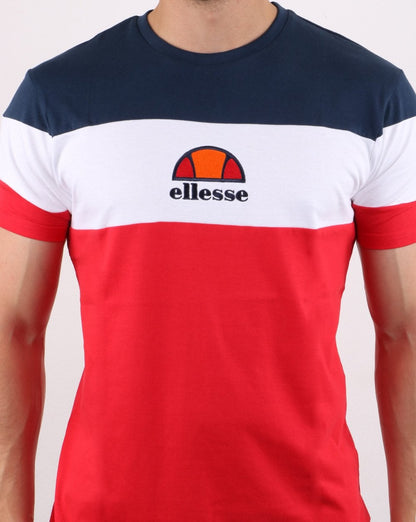 Ellesse Block T-Shirt Rot/Weiß/Marineblau