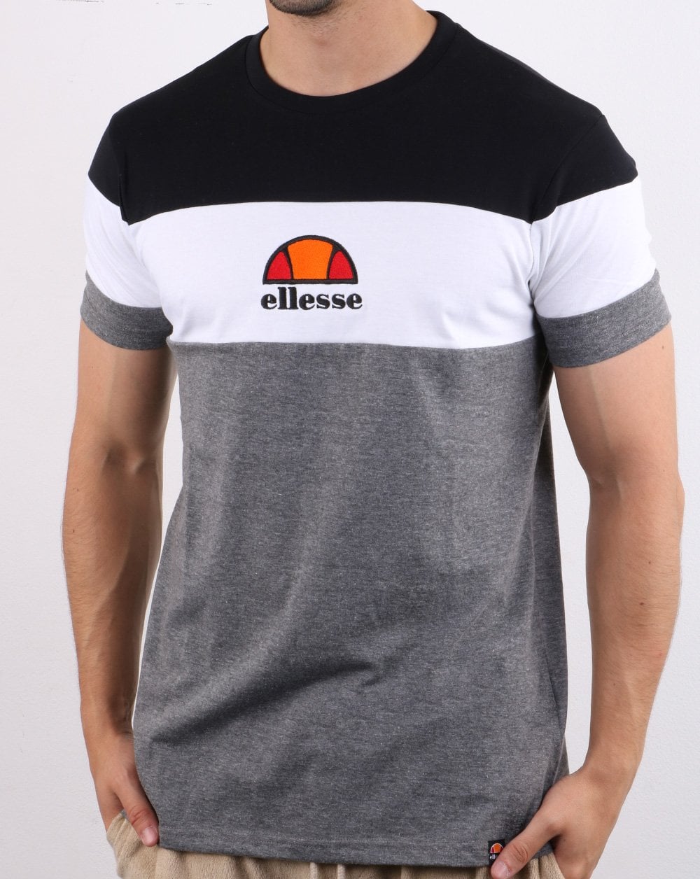 Ellesse Block T-Shirt Grau/Weiß/Schwarz