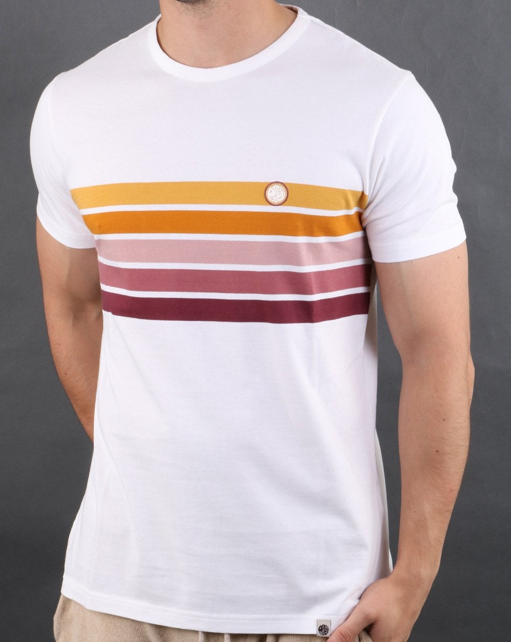 Pretty Green Gordon Chest T-Shirt Weiß