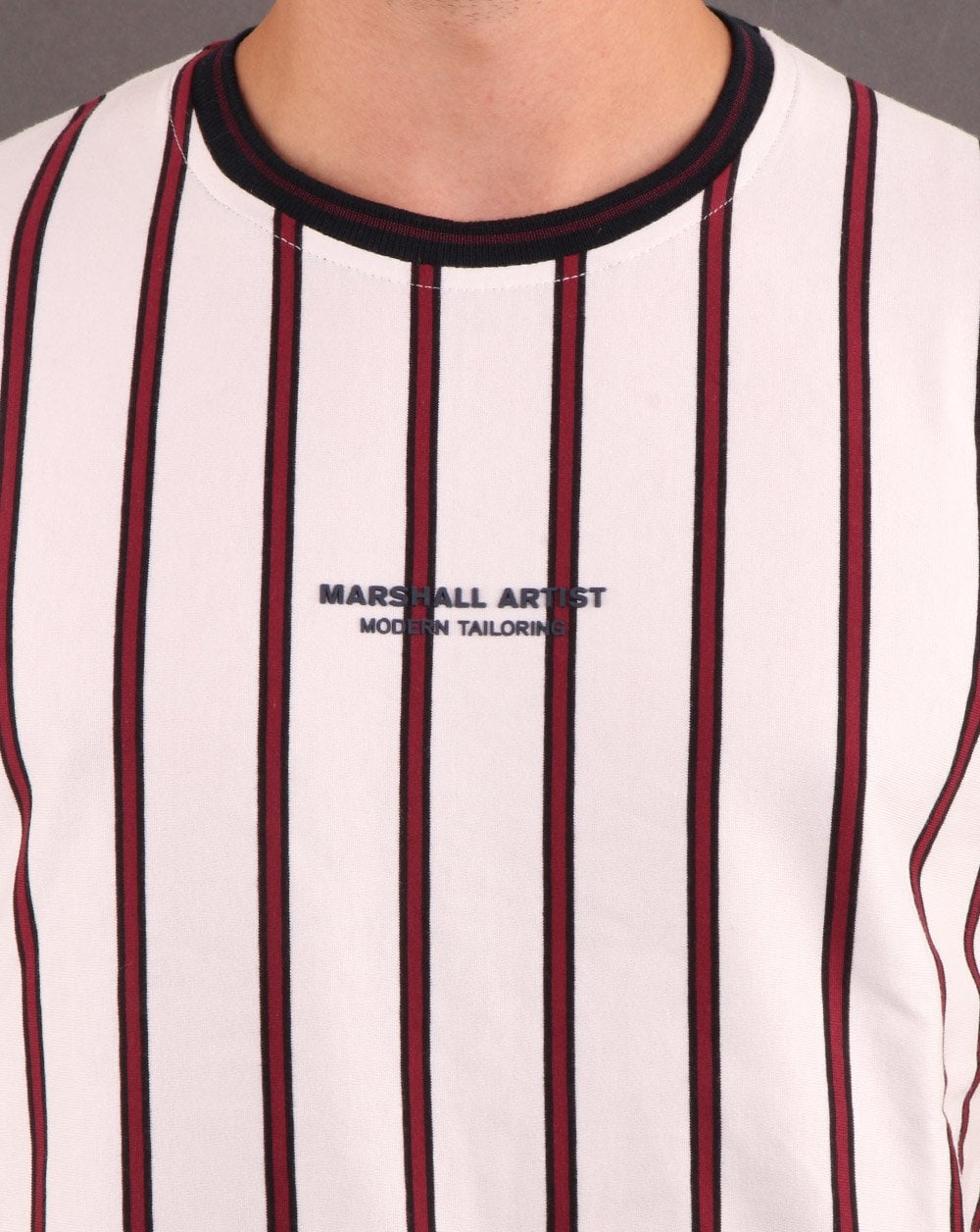Marshall Artist – T-Shirt mit Nadelstreifen, Weiß