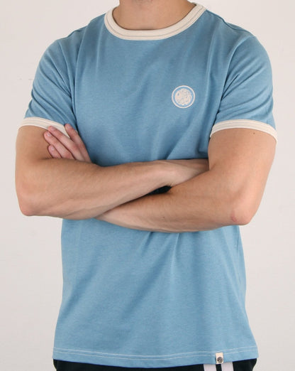 Pretty Green – Milford Marl Move On – T-Shirt Blau