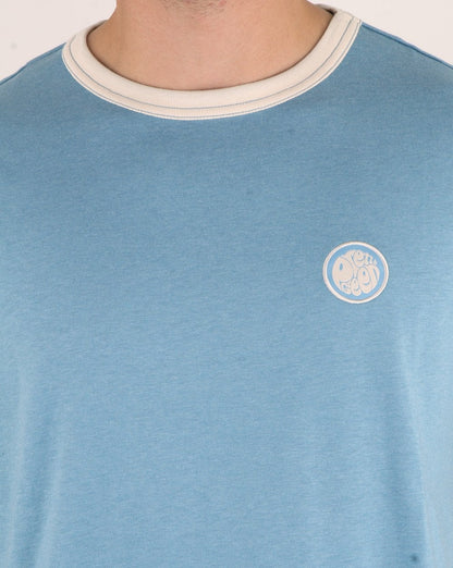 Pretty Green – Milford Marl Move On – T-Shirt Blau