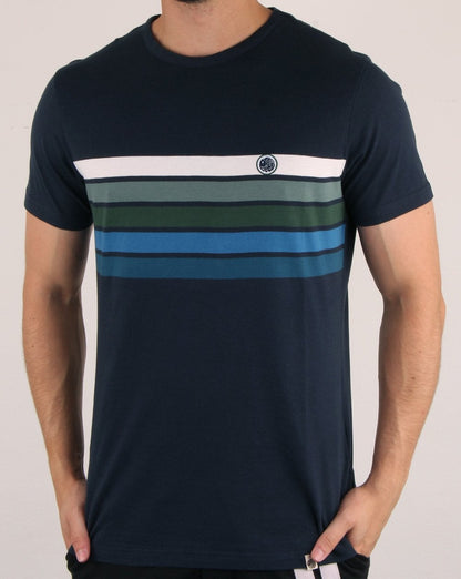 Pretty Green Gordon Chest T-Shirt Marineblau