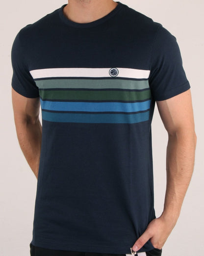 Pretty Green Gordon Chest T-Shirt Marineblau