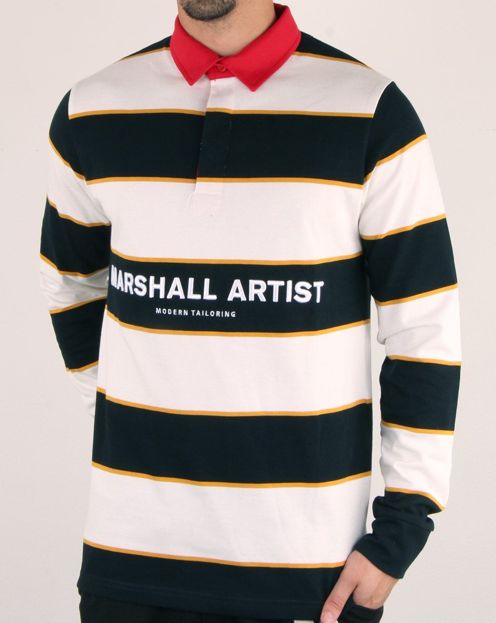 Marshall Artist Hoop Rugby-Shirt Marineblau/Weiß