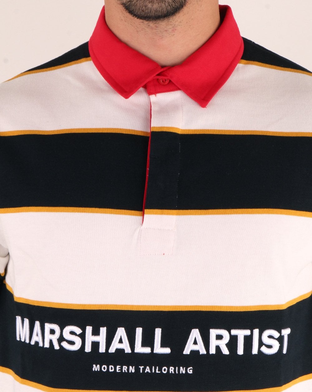Marshall Artist Hoop Rugby-Shirt Marineblau/Weiß