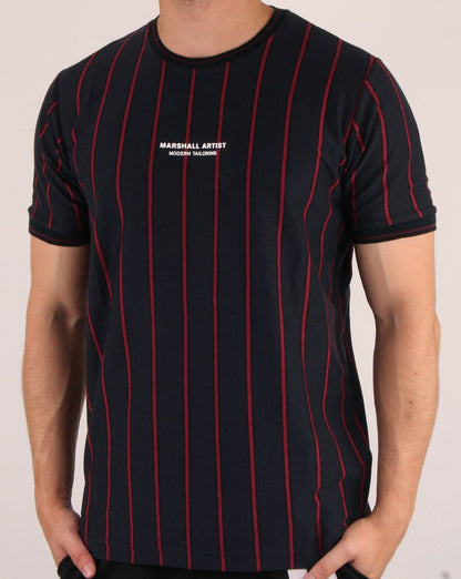 Marshall Artist – T-Shirt mit Nadelstreifen, Marineblau