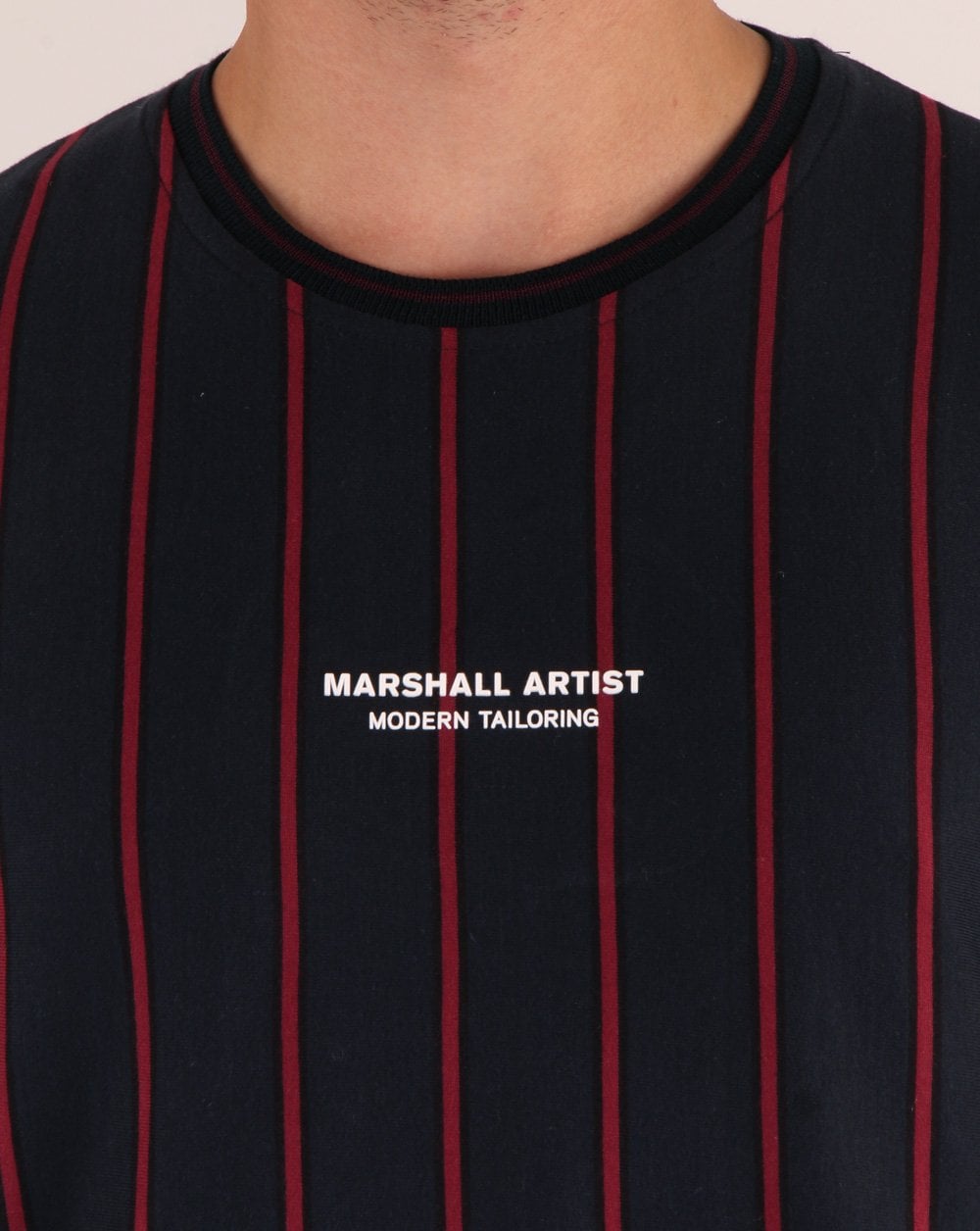 Marshall Artist – T-Shirt mit Nadelstreifen, Marineblau