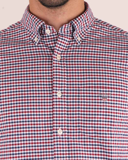Gant Oxford Gingham Hemd Mahagoni Rot