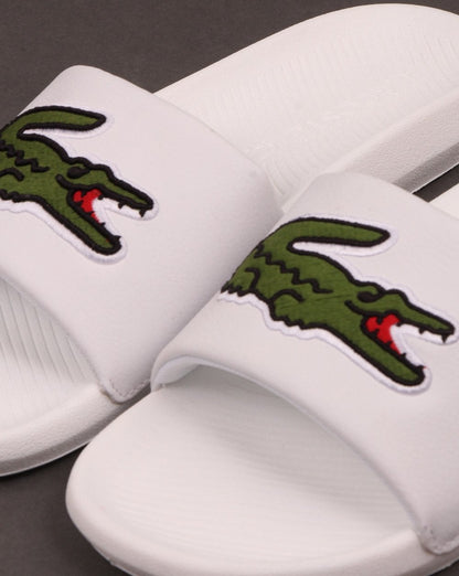 Lacoste Croco Slide Weiß/Grün