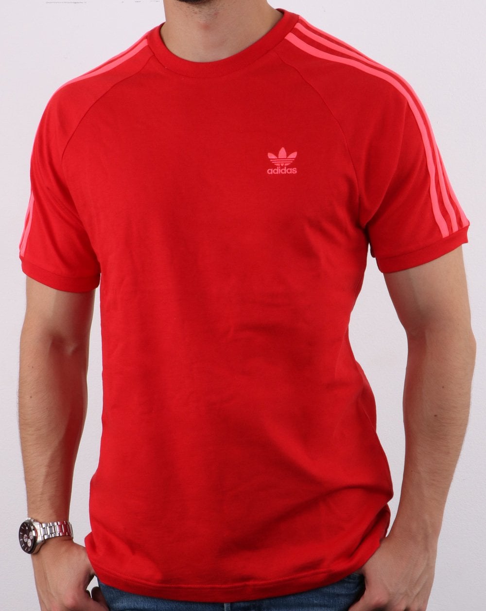 Adidas Originals 3-Streifen-T-Shirt Scharlachrot