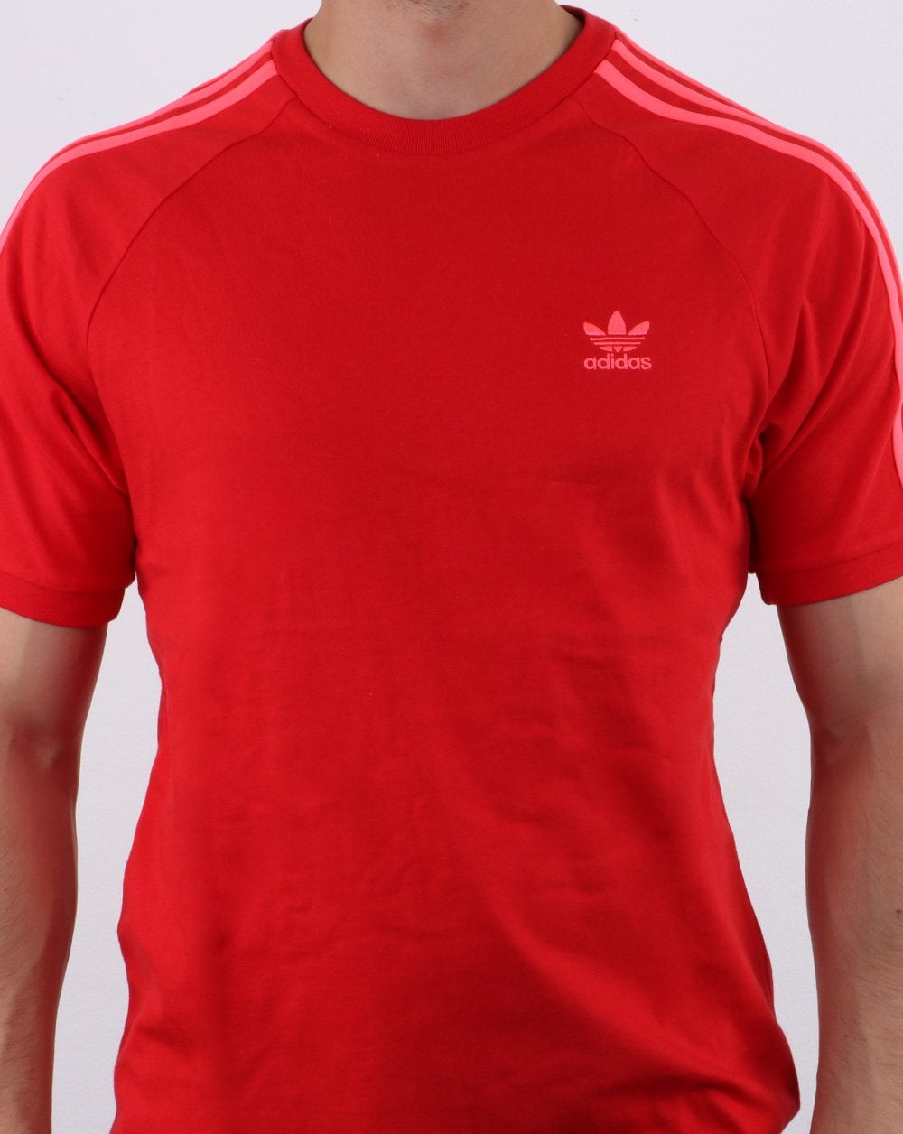 Adidas Originals 3-Streifen-T-Shirt Scharlachrot