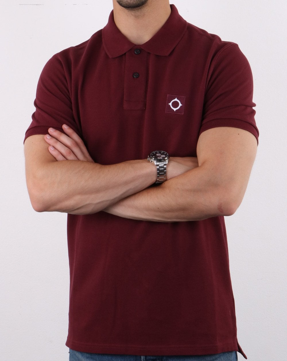Ma.strum Piqué-Poloshirt, Dunkelrot