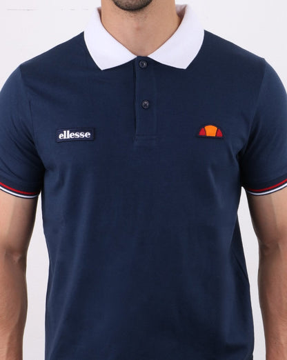 Ellesse Contrast Polo Shirt Marineblau-Weiß