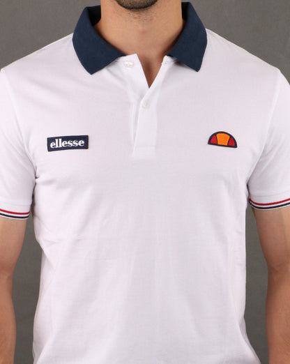 Ellesse Contrast Polo Shirt Weiß-Marineblau
