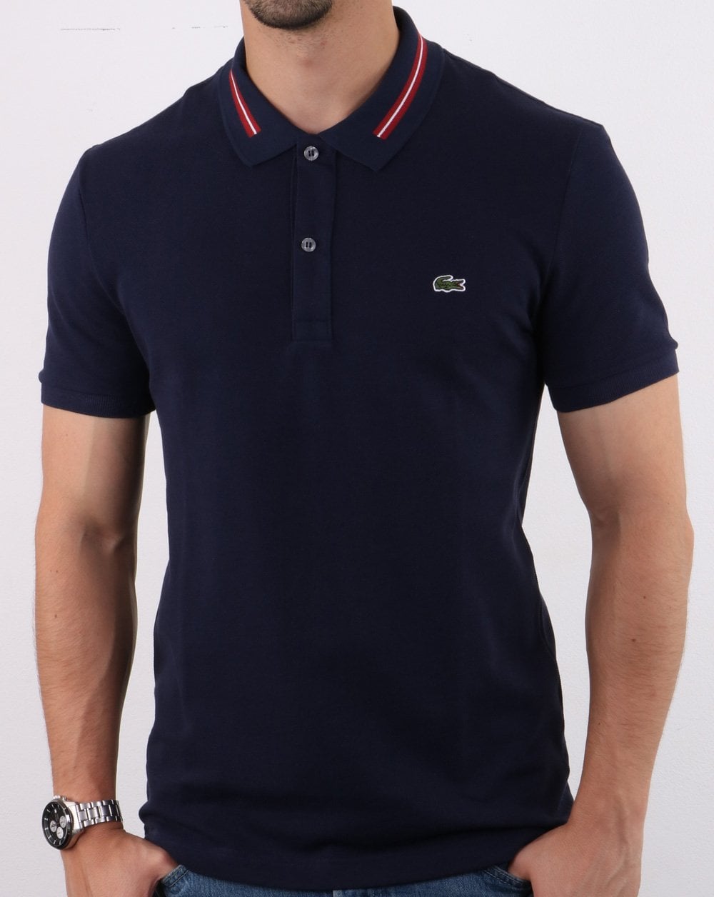 Lacoste Tipped Collar Polo Shirt Navy