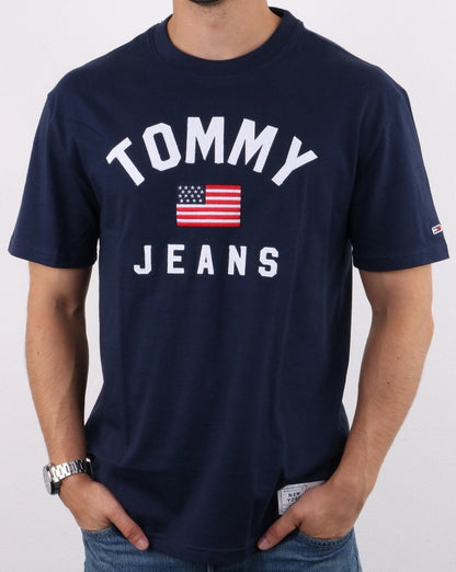 Tommy Hilfiger T-Shirt mit USA-Flagge, Marineblau