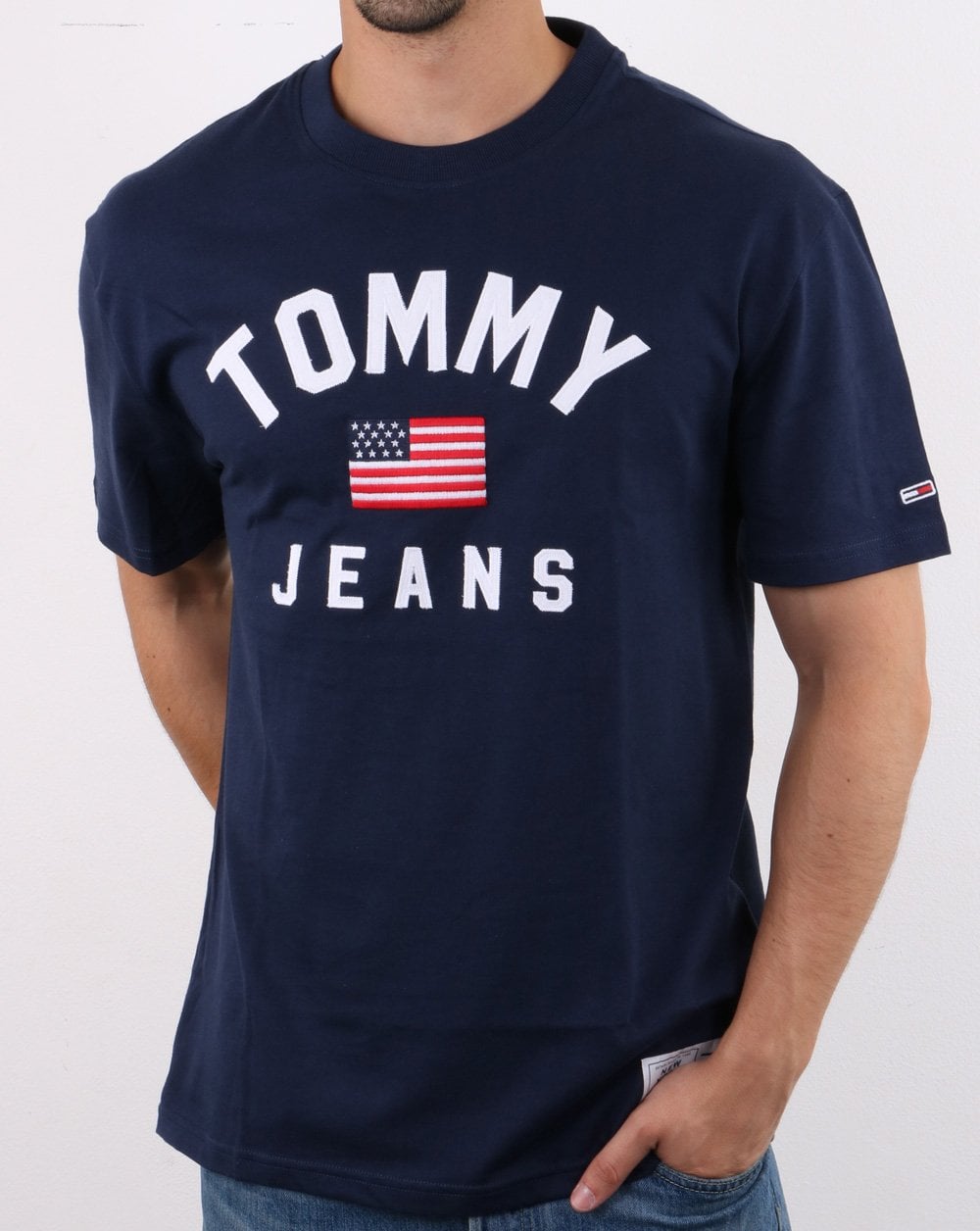 Tommy Hilfiger T-Shirt mit USA-Flagge, Marineblau